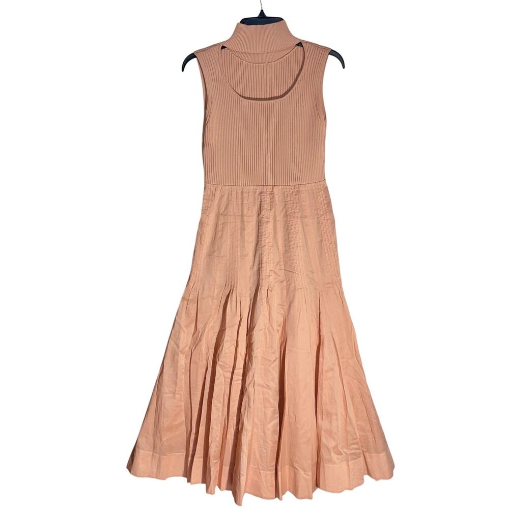 Snidel Midi Dress Sweater Pleated Stretch Cutout - Picture 5 of 11